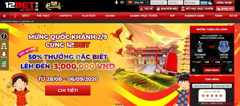 Trang nhà cái uy tín nhất 12bet